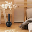 Vase Poser Glam en Métal Noir pour Fleurs
