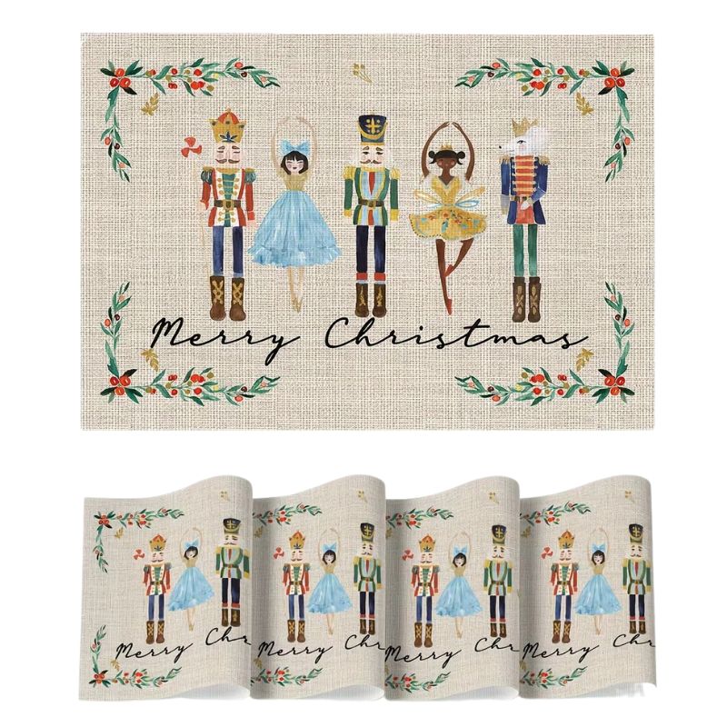 Set De Table Vinyle De Noël Motif Casse Noisette Festif