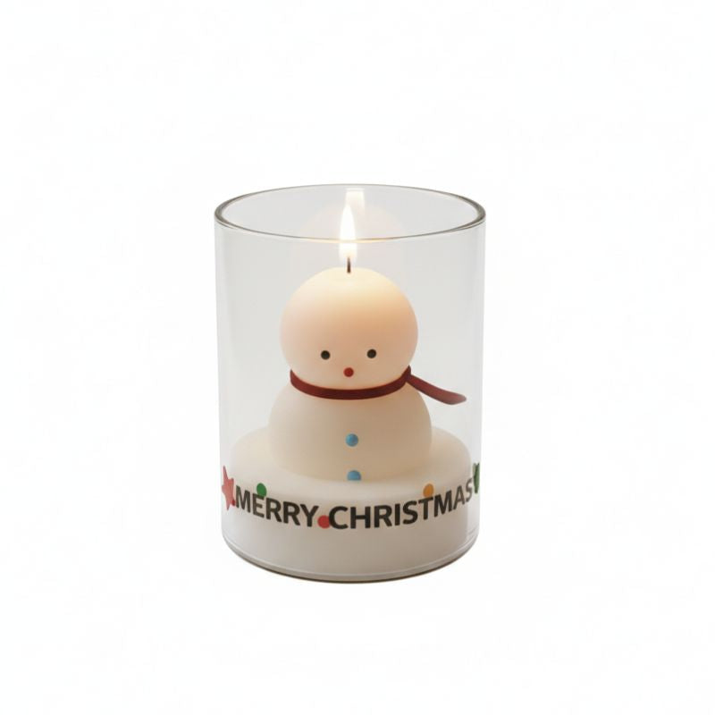 Décoration de Noël Bougie Bonhomme de Neige Parfumée
