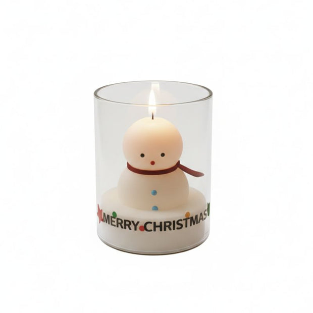 Décoration de Noël Bougie Bonhomme de Neige Parfumée