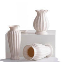 Vase XXL Céramique Blanche pour Fleurs Sèches