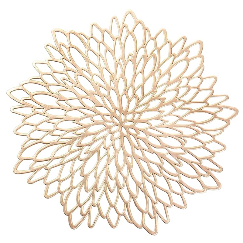 Set De Table Vinyle Feuille Ajourée Élégante Et Lavable 4 Pièces