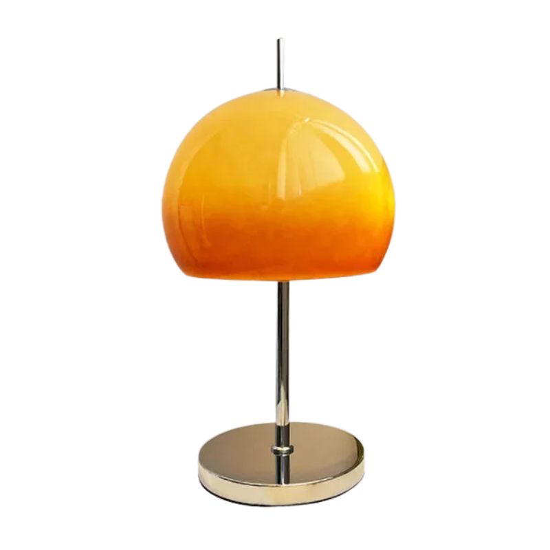 Lampe Champignon Orange En Verre Brillant