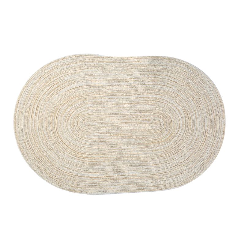 Set De Table Ovale Beige En Tissu Lavable Et Résistant 4 Pièces