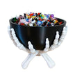 Décorations Halloween Bol à Bonbons avec Mains de Squelette Gothique