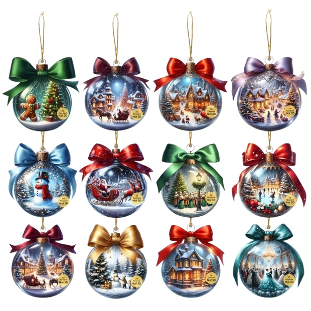 Décorations de Noël Boules À Scène Hivernale