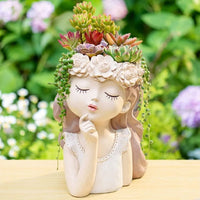 Vase Visage d'une Fille pour Fleurs