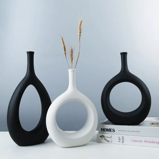 Vase Creux en Céramique de Style Nordique