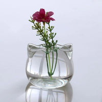 Vase Transparent en Forme de Chat