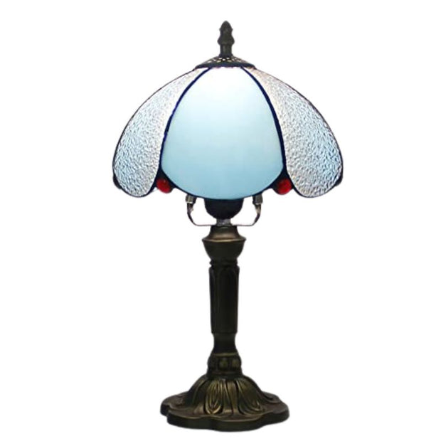 Lampe Champignon Gallé Bleue
