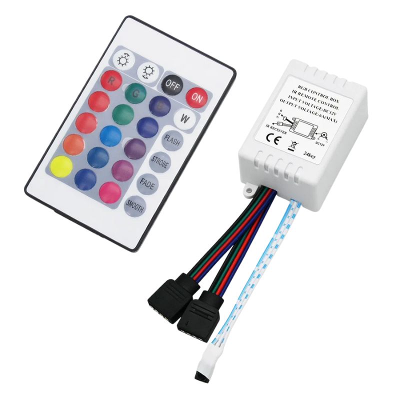 Télécommandes infrarouges RGB avec boîtier contrôleur LED