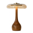 Lampe Champignon Design En Bois Et Verre Élégante