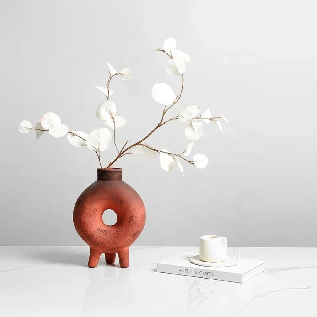 Vase en Terre Cuite Minimaliste Style Creux