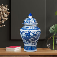 Vase Ming en Bleu et Blanc avec Motif Dragon