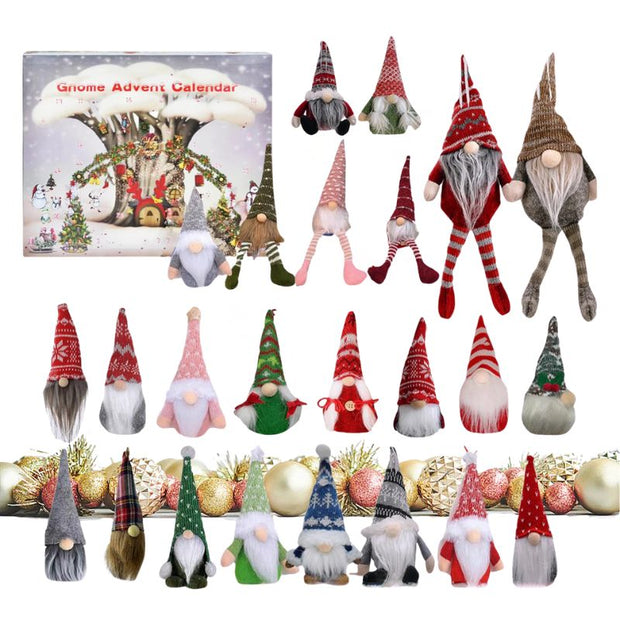Calendrier De L’Avent Décoratif Avec Lutins En Tissu Doux
