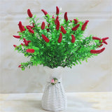 Vase Fleur en Rotin Artificiel Blanc