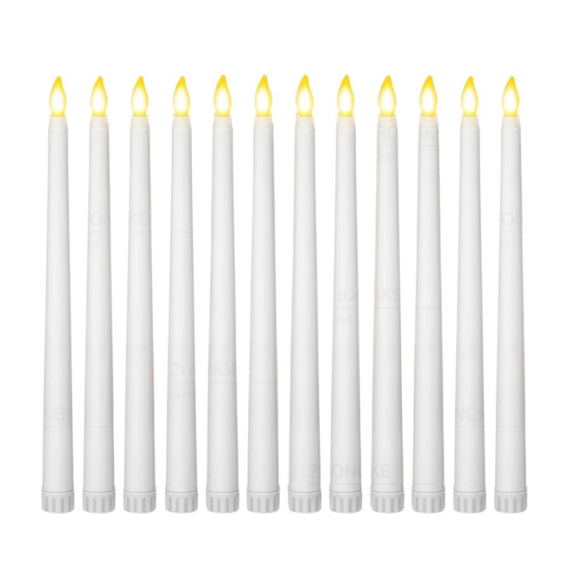Bougies LED Coniques Avec Flamme Réaliste Lot de 12