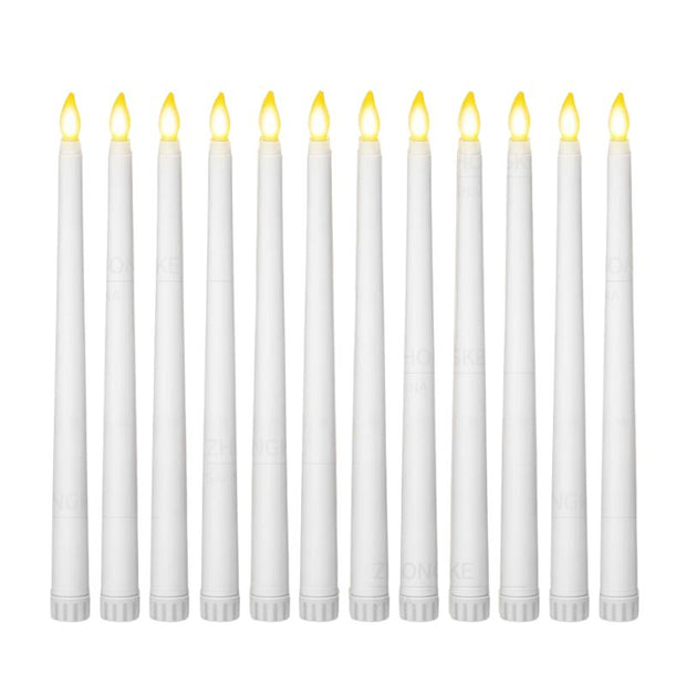 Bougies LED Coniques Avec Flamme Réaliste Lot de 12