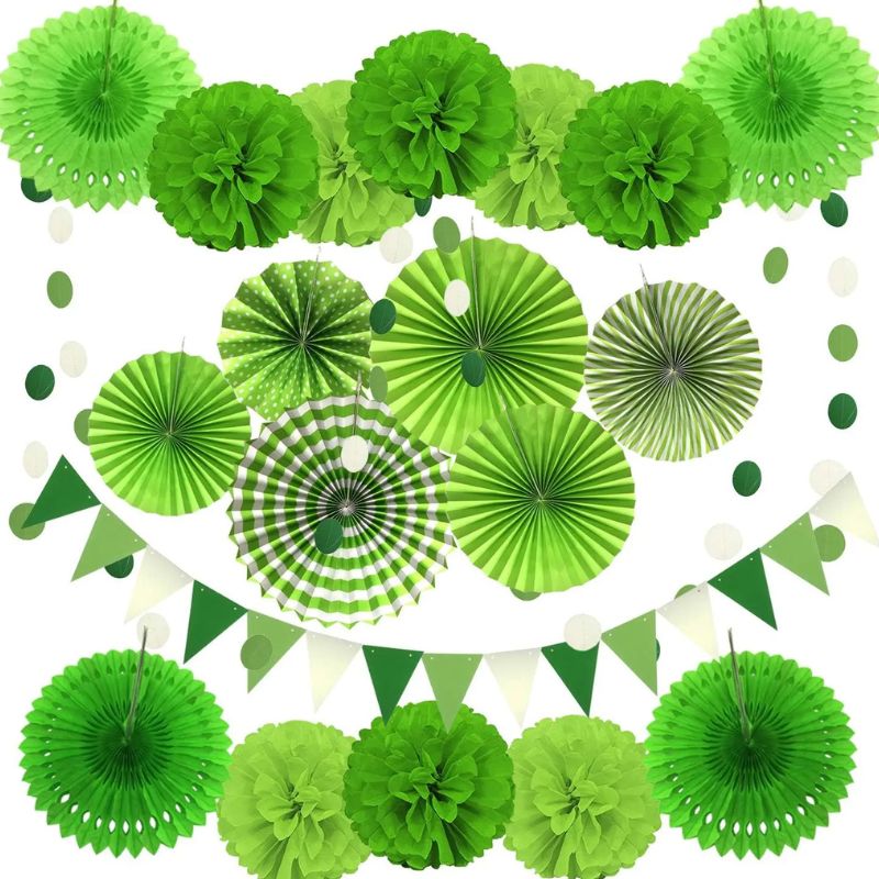 Accessoires Guinguette Avec Pompons Et Rosaces En Papier