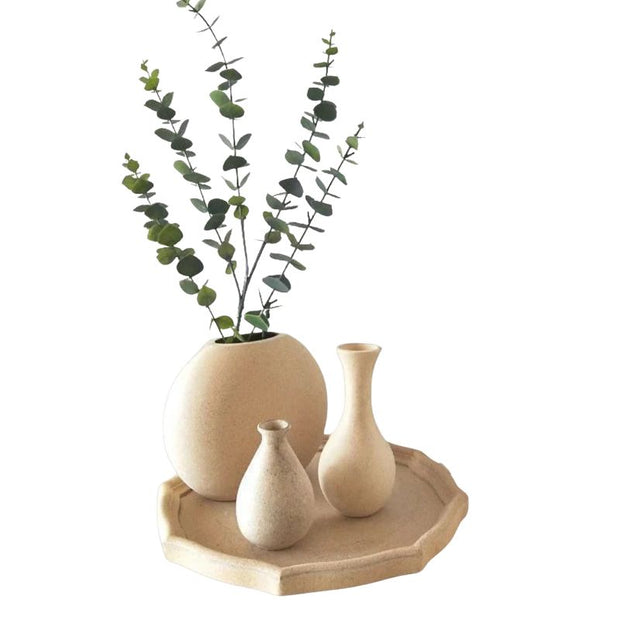 Vase en Bois Naturel Style Japonais