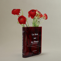 Vase Fleur en Acrylique Transparent En Forme de Livre