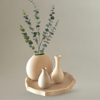 Vase en Bois Naturel Style Japonais