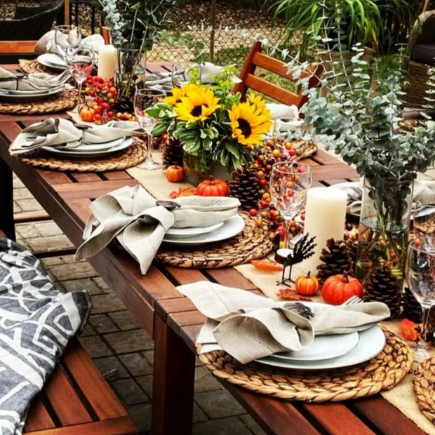 Set De Table En Osier Rond Tressé 2 Pièces