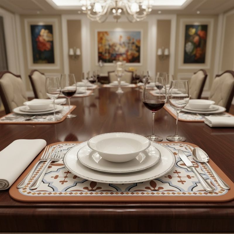 Set De Table Cuir Design Vintage Étanche Et Durable