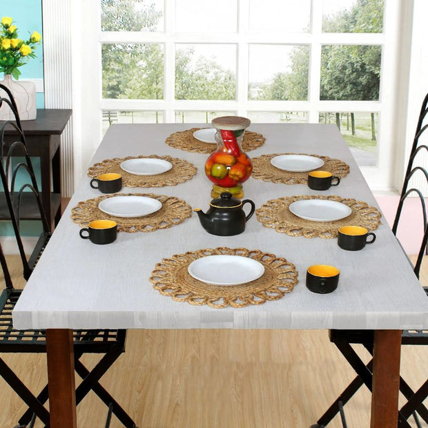 Set De Table En Osier Naturel Avec Design Original Et Raffiné 4 Pièces