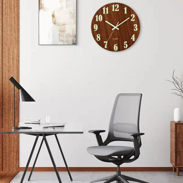 Horloge En Bois Murale Avec Effet Lumineux