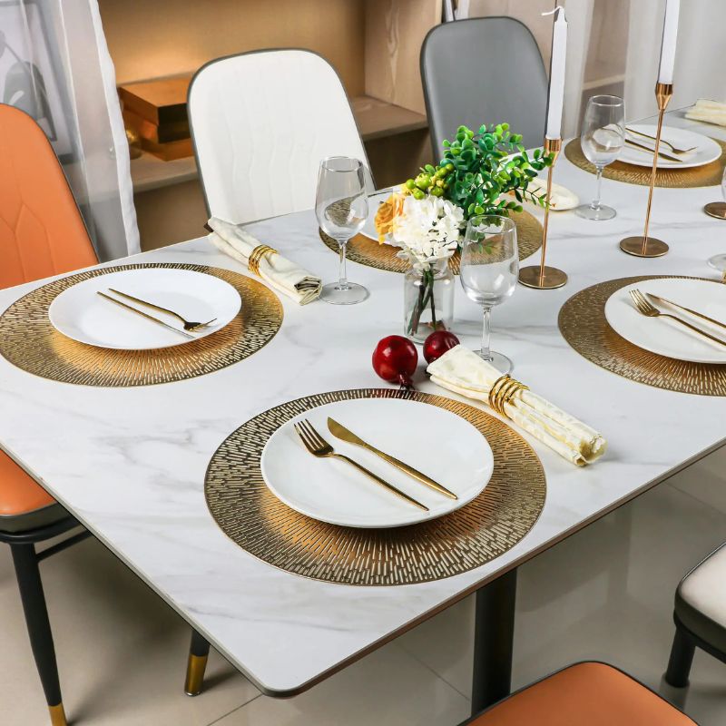 Set De Table Vinyle Brillant Et Lavable 6 Pièces