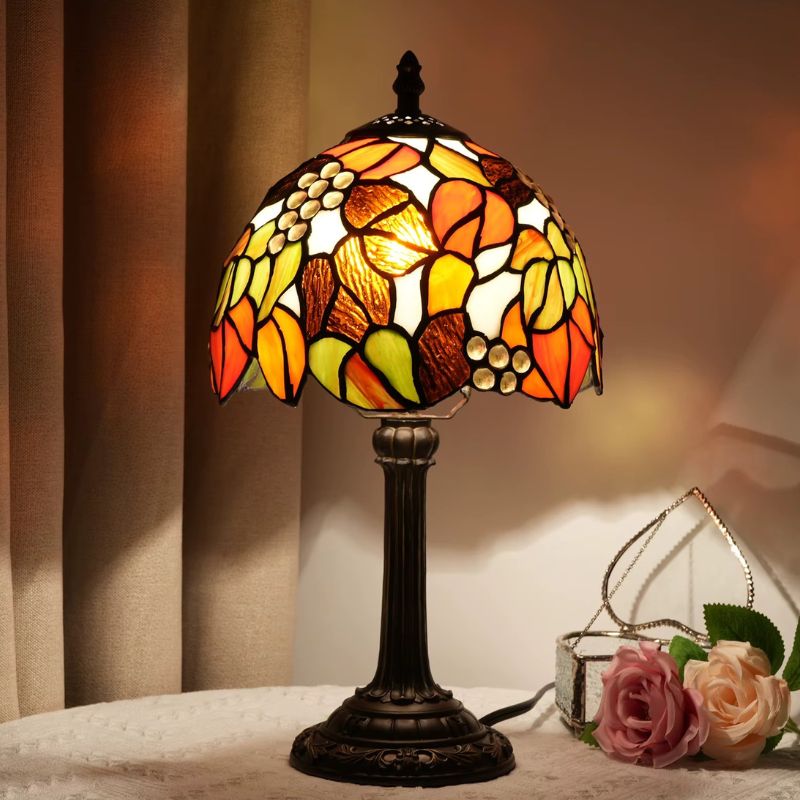 Lampe Champignon Gallé En Verre Coloré