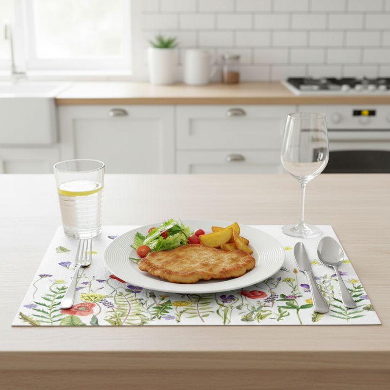 Set De Table Lavable Fleurs Sauvages Multicolores 4 Pièces