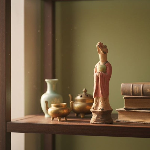 Sculpture En Argile Dragon Artistique Avec Livre