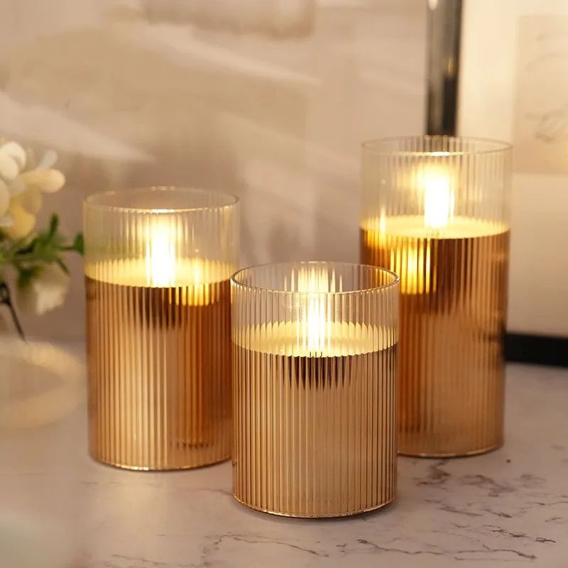 Éclairages De Table Élégants Avec Verre Strié