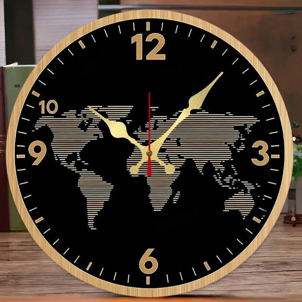 Horloge Murale Avec Design Carte Du Monde