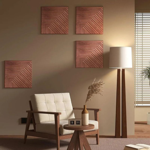 Panneau Mural Bois Avec Motif Linéaire