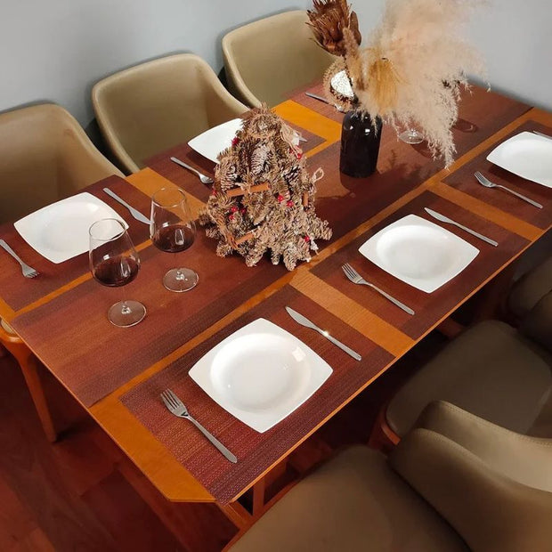 Set De Table Vinyle Rouge Dégradé Chic Et Durable 6 Pièces