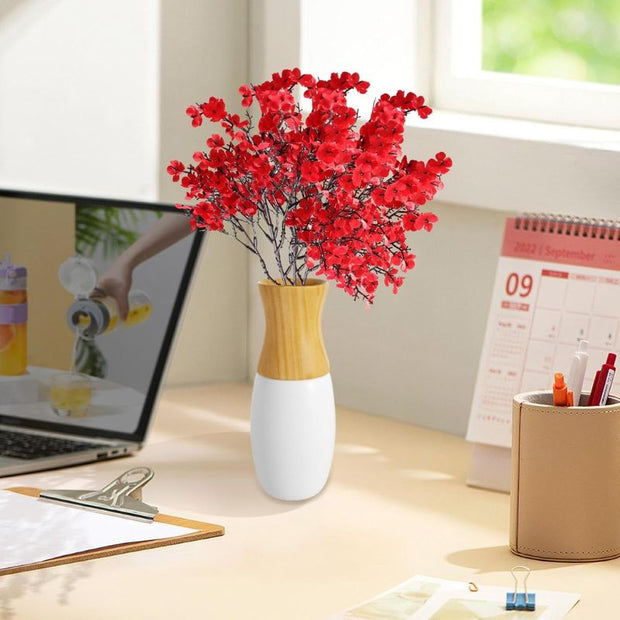 Fleur Artificielle Rouge En Branche Florale Délicate