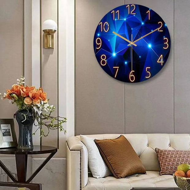 Horloge Murale Ronde En Verre Trempé Style Moderne