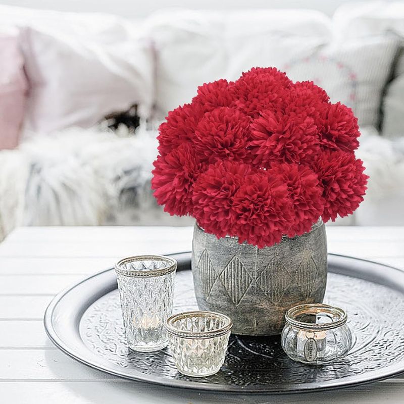 Fleur Artificielle Rouge Avec Pompon