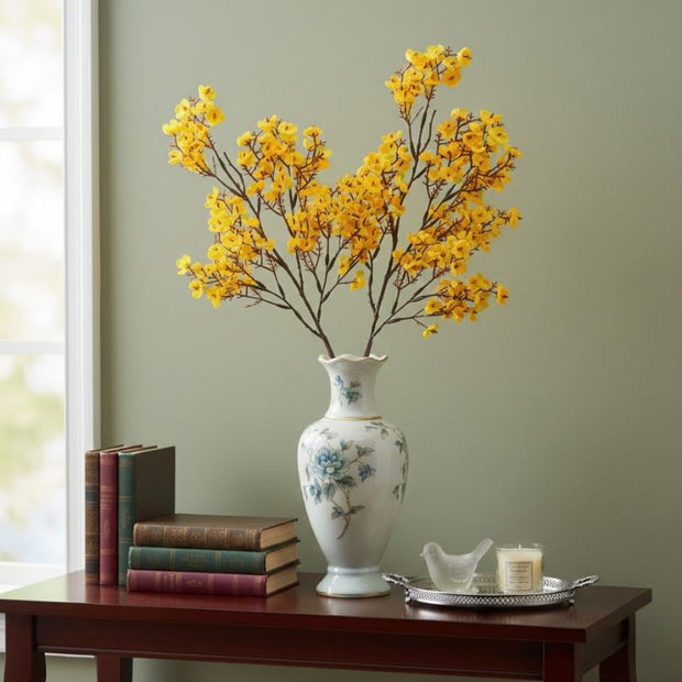 Fleur Artificielle Orange Avec Brins Délicats