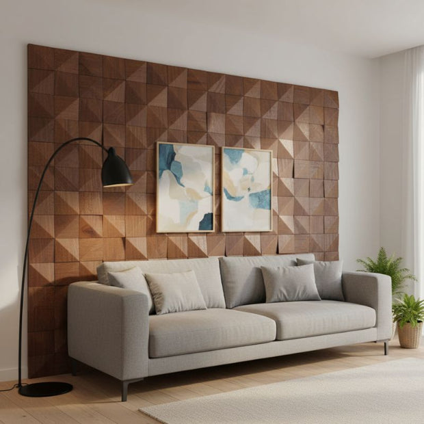 Panneau Mural Bois Avec Carrelage Mosaïque