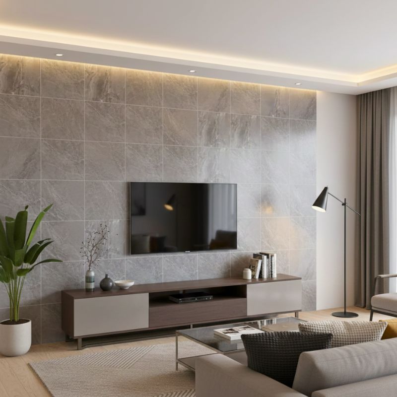 Panneau Mural PVC Effet Marbre Gris