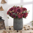 Fleur Artificielle Rouge En Bouquet Raffiné