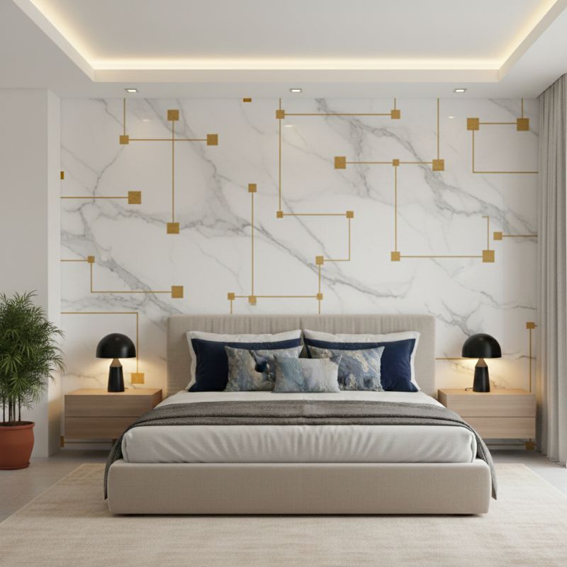 Panneau Mural PVC Décoratif Effet Marbre