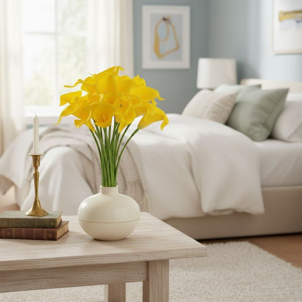 Fleur Artificielle Jaune Avec Style Décoratif Moderne