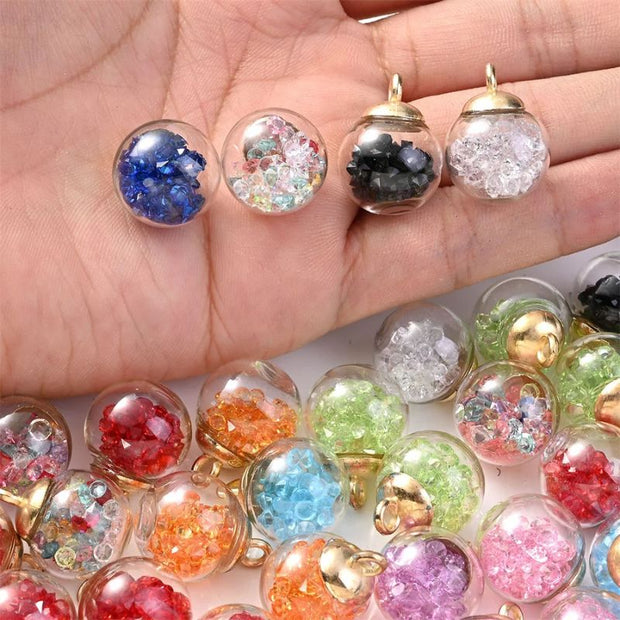 Décorations de Noël Boules en Verre Remplies de Cristaux