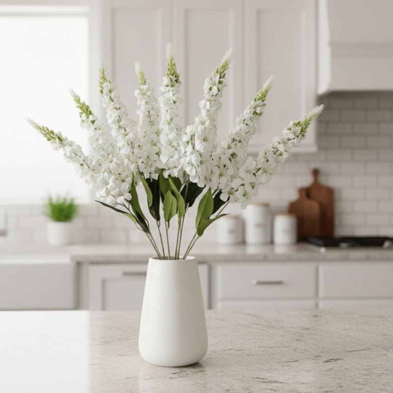 Fleur Artificielle Blanc Tiges Longues Style Naturel