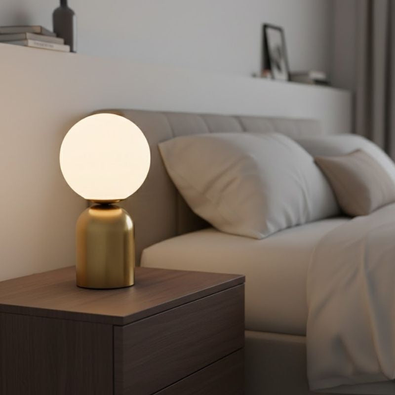 Lampe De Table En Verre Sphérique Style Nordique